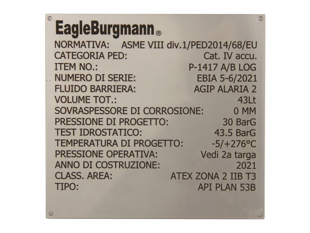 EagleBurgmann - Targhe industriali - Nuova Incisoria